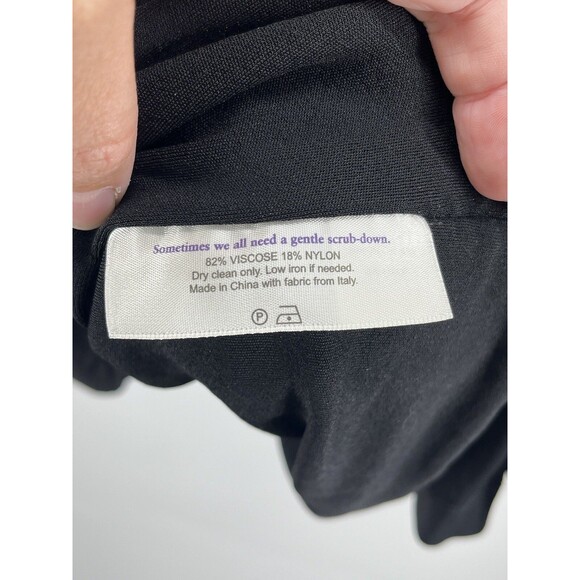 M.M. Lafleur Deneuve Plus Size 1X Wrap Top Blouse +1 Black V Neck - Picture 6 of 9